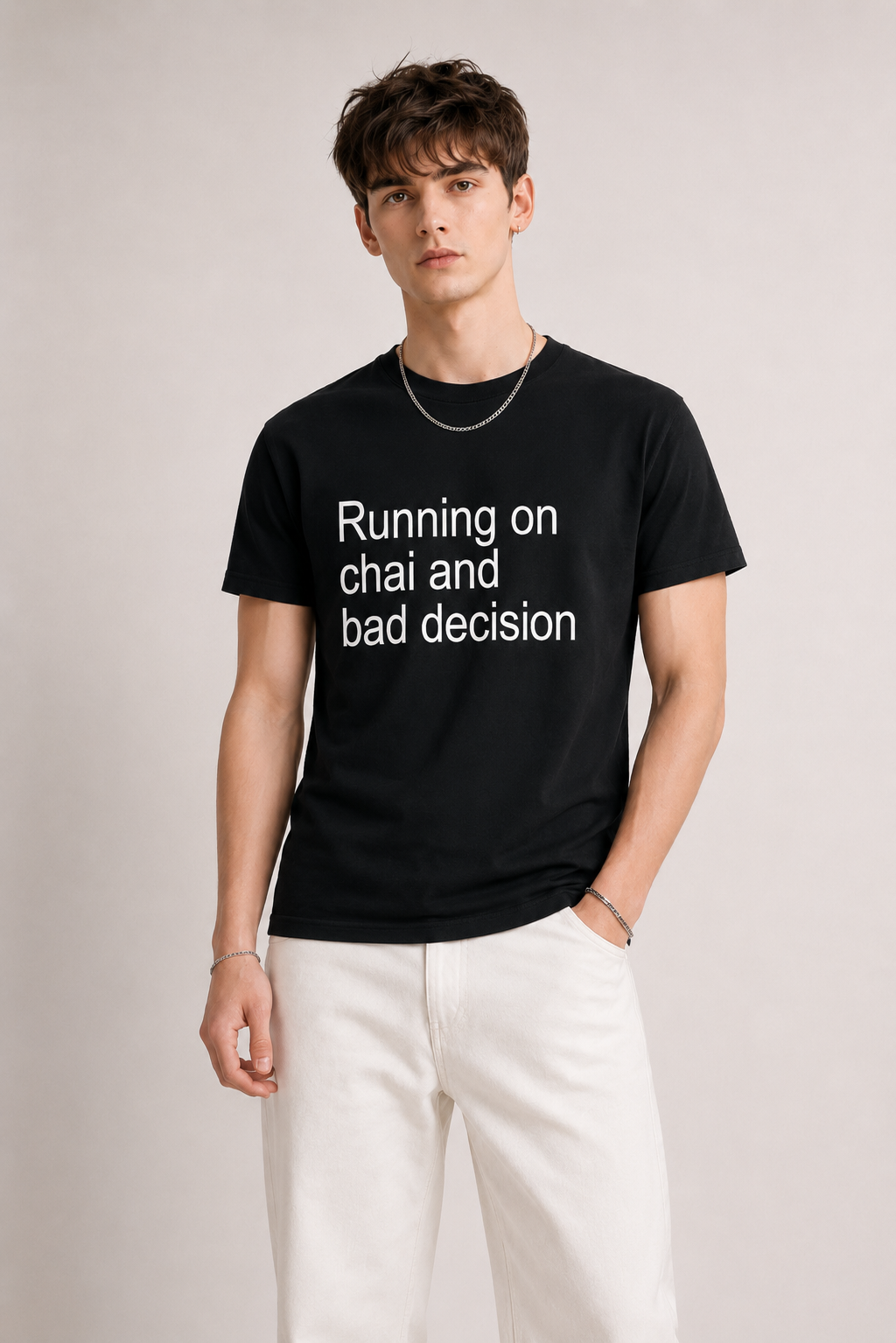 Running on Chai and Bad Decisions | Funny Meme T-Shirt